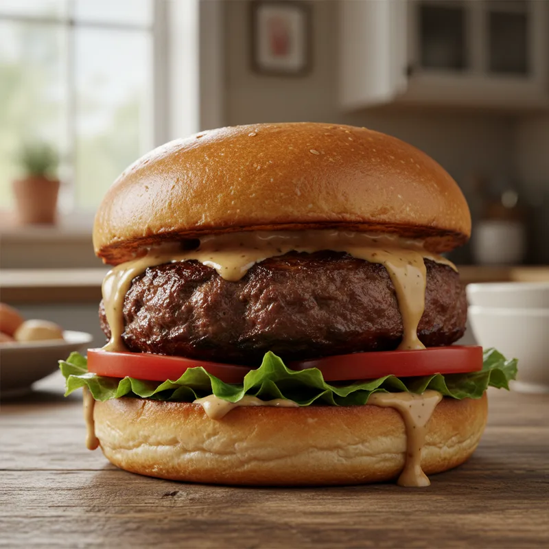 Recette burger maison : viande, pain brioche et sauce pour un hamburger parfait